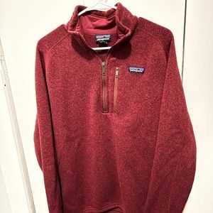 Patagonia Better Sweater quarter zip dark red size large